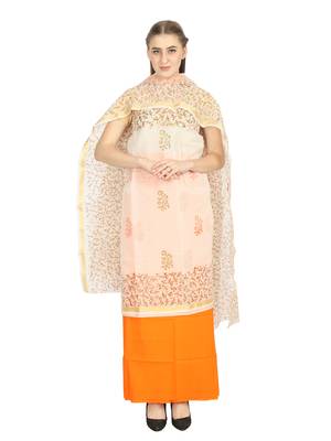 white printed kota doria unstitched salwar with dupatta 1