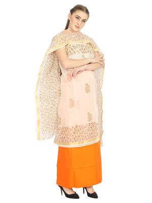 white printed kota doria unstitched salwar with dupatta 2