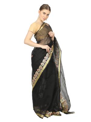 Black Kota Doria Gotta Patti Saree 4