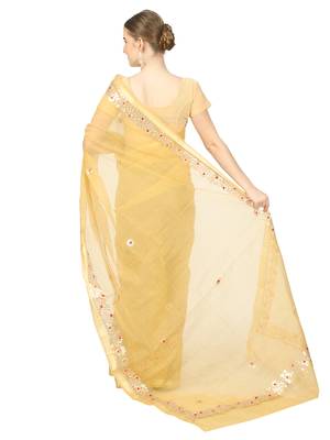 Brown Kota Doria Gotta Patti Saree 2