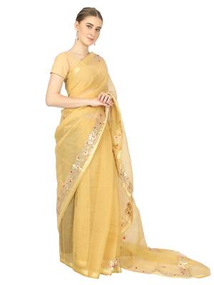 Brown Kota Doria Gotta Patti Saree 4