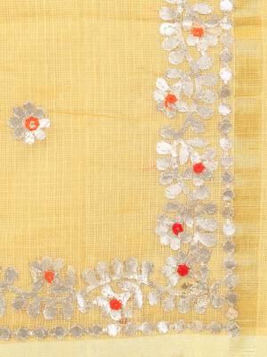 Brown Kota Doria Gotta Patti Saree 5