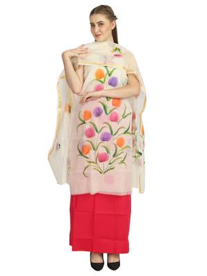 white printed kota doria unstitched salwar with dupatta 1