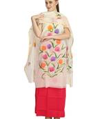 white printed kota doria unstitched salwar with dupatta