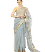 Grey Kota Doria Gotta Patti Saree
