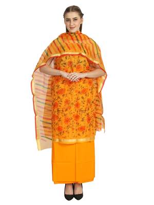 yellow lehariya kota doria unstitched salwar with dupatta 1