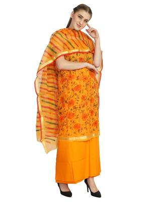 yellow lehariya kota doria unstitched salwar with dupatta 2