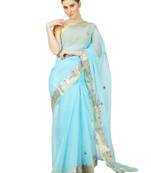 Lightblue Kota Doria Gotta Patti Saree