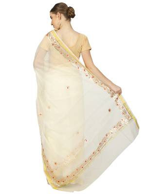 Lightbrown Kota Doria Gotta Patti Saree 3