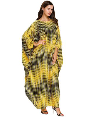 Women'S Party Wear Rayon Soft Cotton Batwing Style Kaftan  1