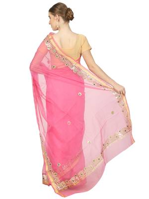 Pink Kota Doria Gotta Patti Saree 2