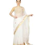 White Kota Doria Gotta Patti Saree