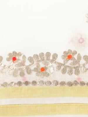 White Kota Doria Gotta Patti Saree 5