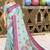 Sky blue printed cotton saree with blouse