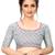 Sky blue printed cotton saree with blouse