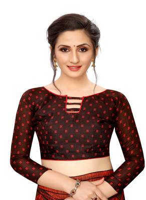 Multicolor printed cotton saree with blouse 2