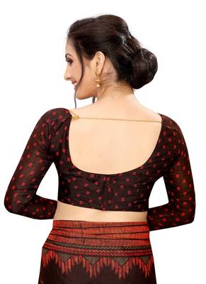 Multicolor printed cotton saree with blouse 3