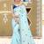 Sky blue plain silk saree with blouse