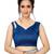 Sky blue plain silk saree with blouse