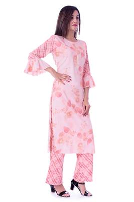 Pink printed Rayon kurta-sets 2