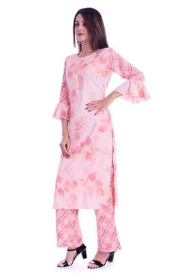 Pink printed Rayon kurta-sets 3