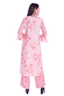Pink printed Rayon kurta-sets 5