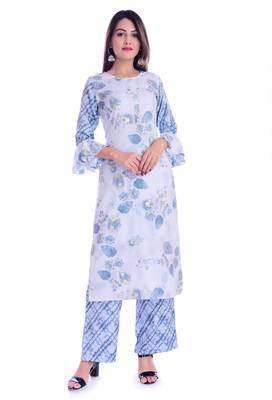 blue printed Rayon kurta-sets 1