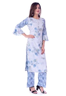 blue printed Rayon kurta-sets 2