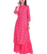 Red printed Rayon kurta-sets