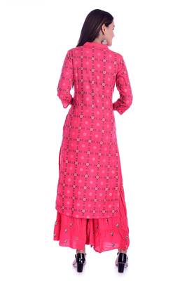 Red printed Rayon kurta-sets 5