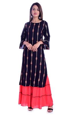 blue printed Rayon kurta-sets 1