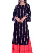 blue printed Rayon kurta-sets