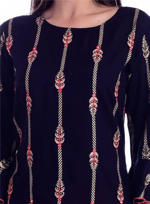 blue printed Rayon kurta-sets 4