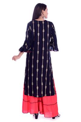 blue printed Rayon kurta-sets 5