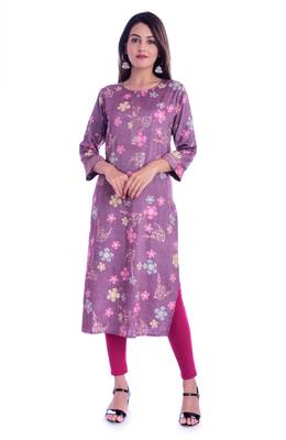 purple printed Rayon kurtas-and-kurtis 1