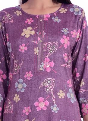 purple printed Rayon kurtas-and-kurtis 4