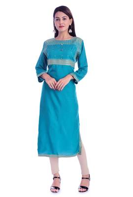 blue printed Rayon kurtas-and-kurtis 1