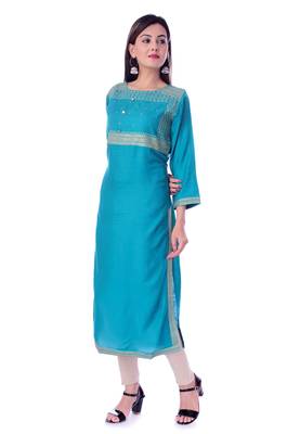 blue printed Rayon kurtas-and-kurtis 3