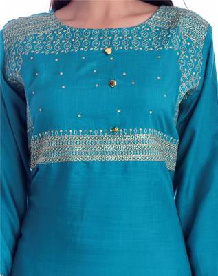 blue printed Rayon kurtas-and-kurtis 4