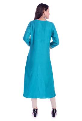 blue printed Rayon kurtas-and-kurtis 5