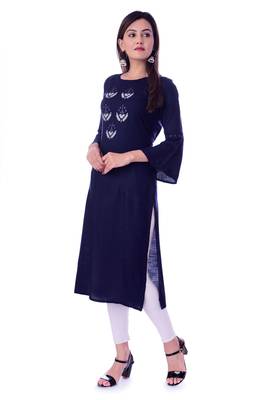 blue printed Rayon kurtas-and-kurtis 3