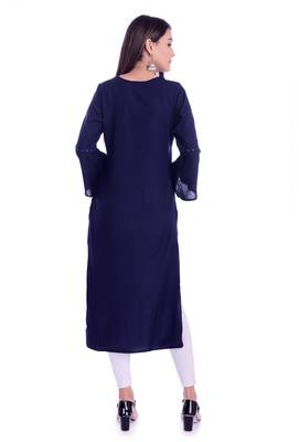 blue printed Rayon kurtas-and-kurtis 5