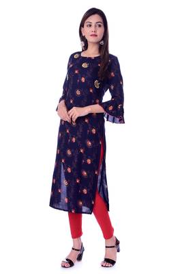 blue printed Rayon kurtas-and-kurtis 3