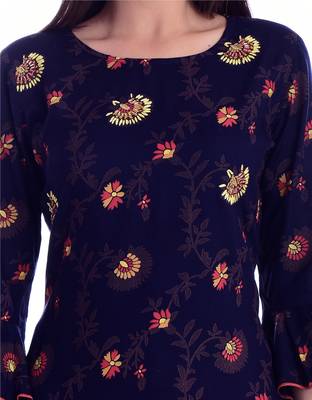 blue printed Rayon kurtas-and-kurtis 4