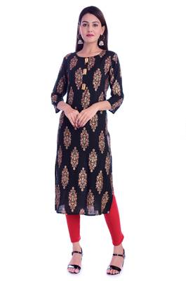 green printed Rayon kurtas-and-kurtis 1