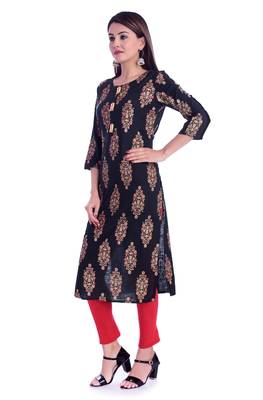 green printed Rayon kurtas-and-kurtis 3