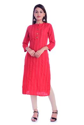 Red printed Rayon kurtas-and-kurtis 1