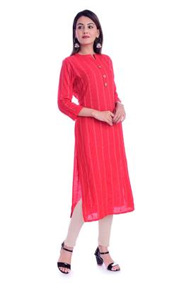 Red printed Rayon kurtas-and-kurtis 2