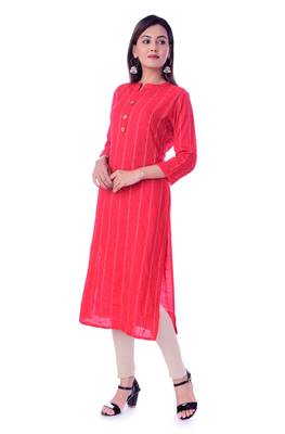Red printed Rayon kurtas-and-kurtis 3