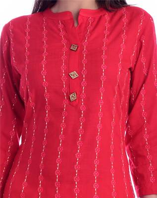 Red printed Rayon kurtas-and-kurtis 4